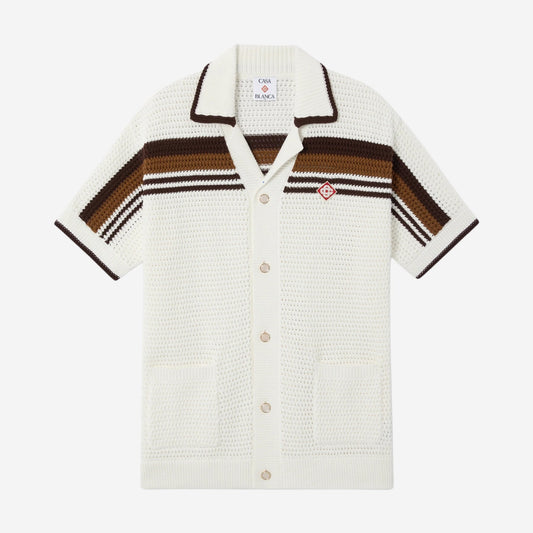 Casablanca Tennis Stripe Crochet Shirt