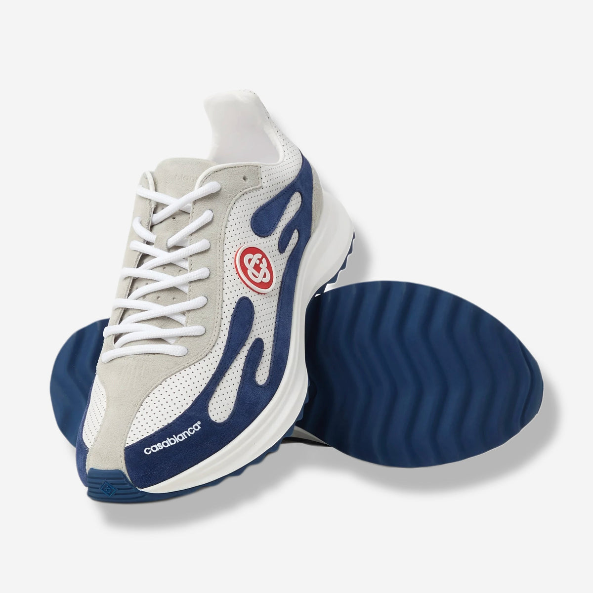 Casablanca White & Navy Stade Sneaker