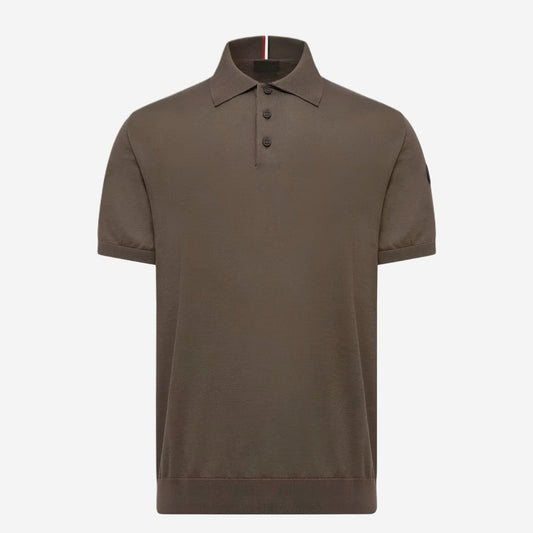 Moncler Logo Cotton Knit Polo
