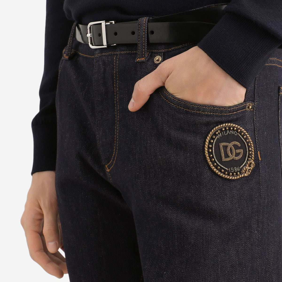 Dolce & Gabbana Stretch Patch Slim Fit Jean