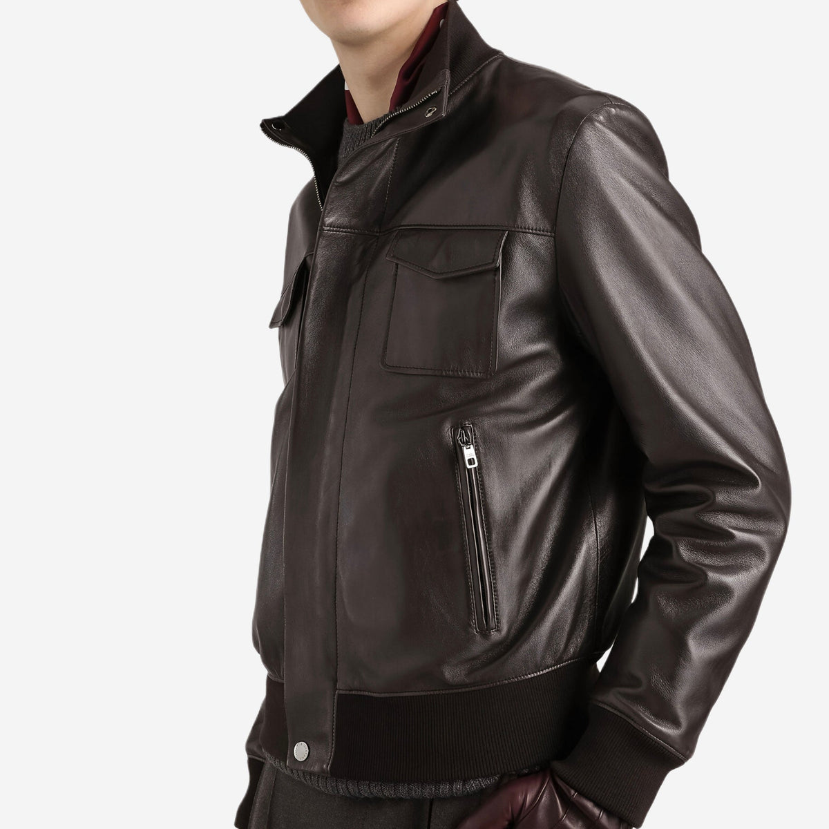 Dolce & Gabbana Lambskin Bomber Jacket