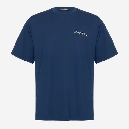 Dolce & Gabbana White Embroidered Logo T-Shirt