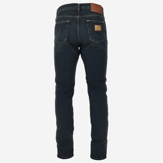 Dolce & Gabbana Gold Plate Stretch Slim Fit Jeans