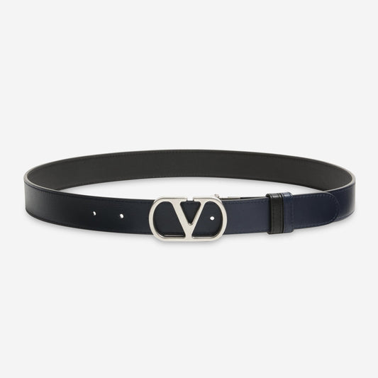 Valentino Garavani Vlogo Signature Reversible Shiny Calfskin Belt