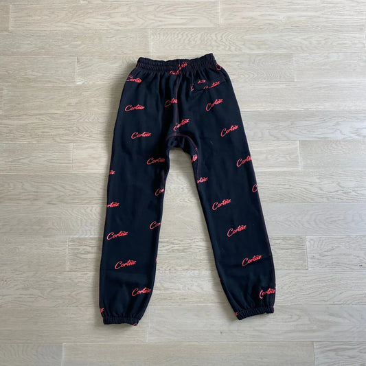 CORTEIZ All Over Print Joggers - Black/Red