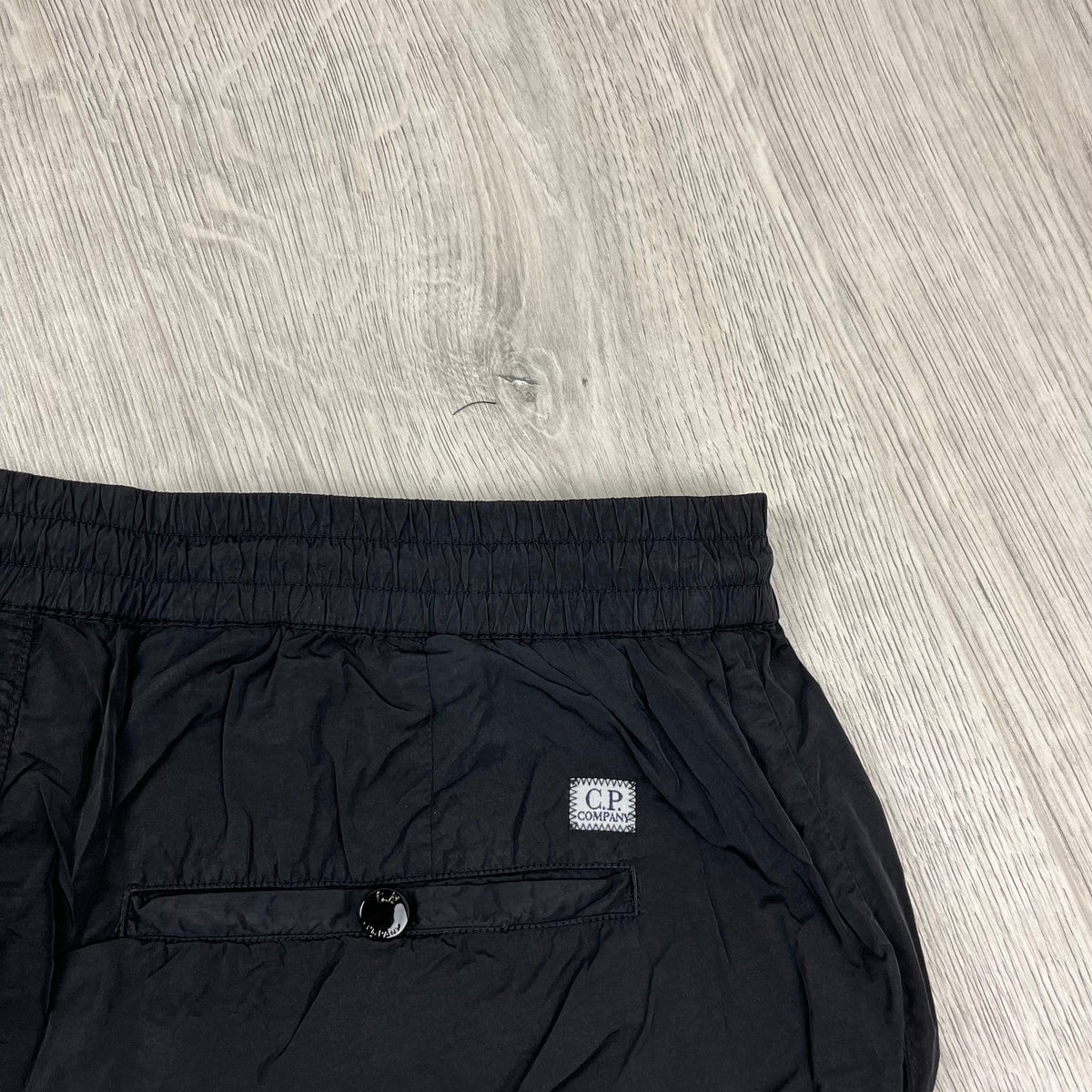 CP Company Chrome Cargo Trousers - Black Castmark