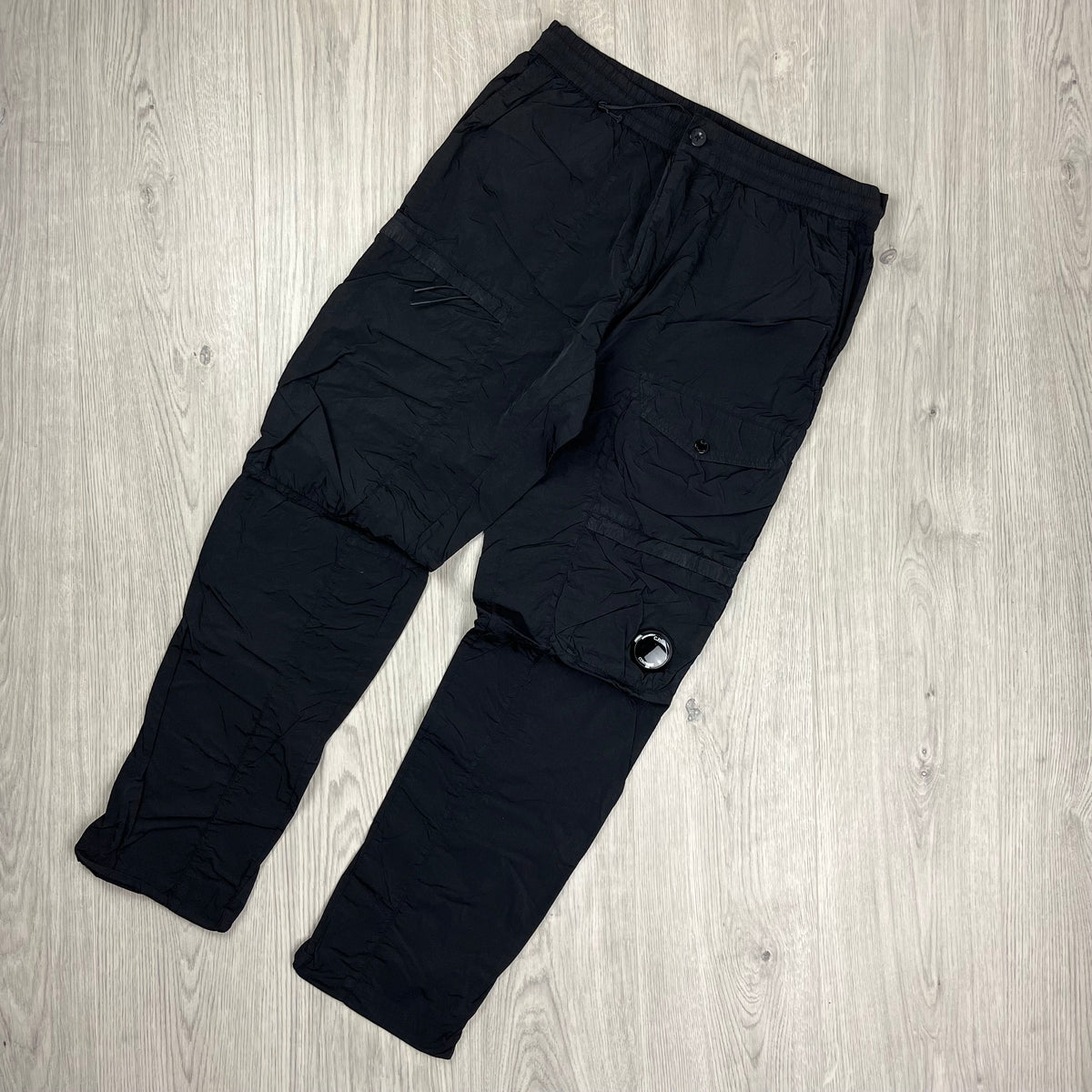 CP Company Chrome Cargo Trousers - Black Castmark