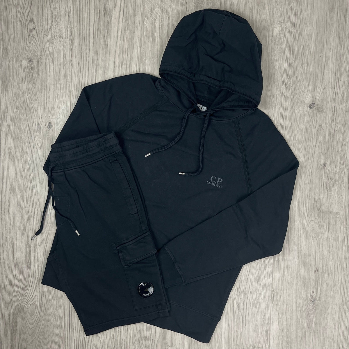 CP Company Light Fleece Tracksuit - Black Castmark