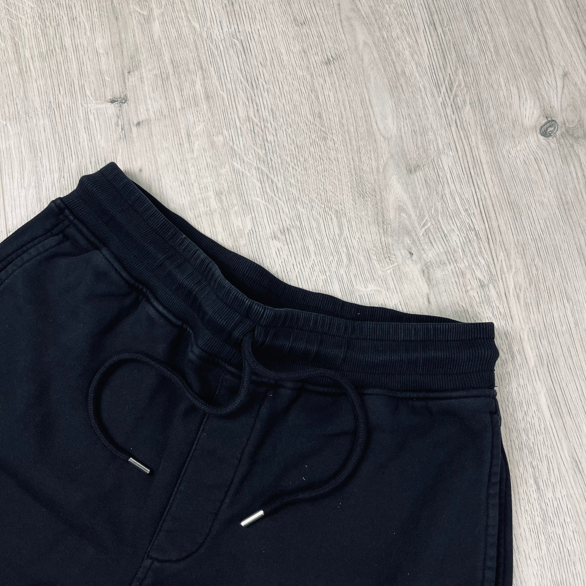 CP Company Raised Fleece Jersey Shorts - Black Castmark