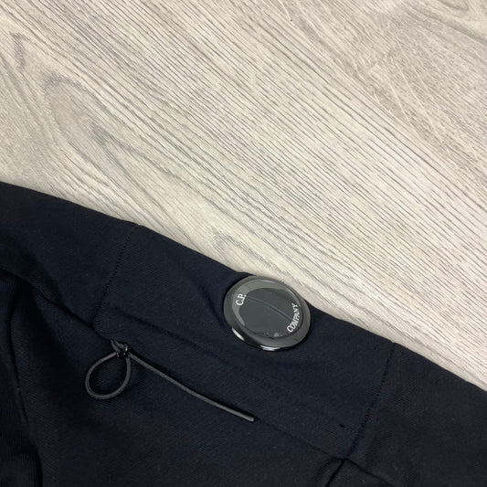 CP Company Raised Fleece Zip Hoodie - Black Castmark