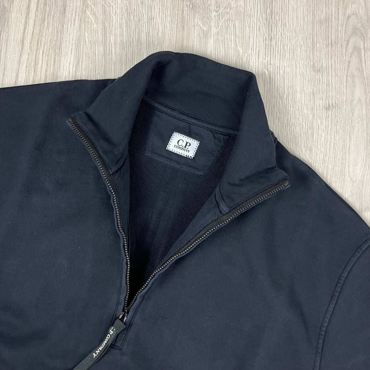 CP Company Raised Fleece Zip Sweatshirt - Navy Castmark