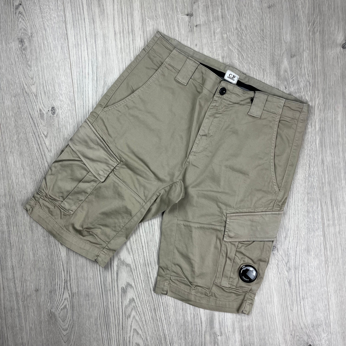 CP Company Cargo Shorts - Vintage Khaki Castmark