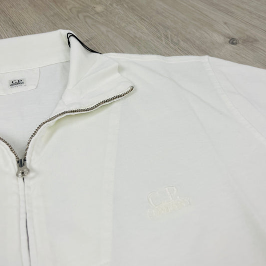 CP Company Zip Polo Shirt - White Castmark