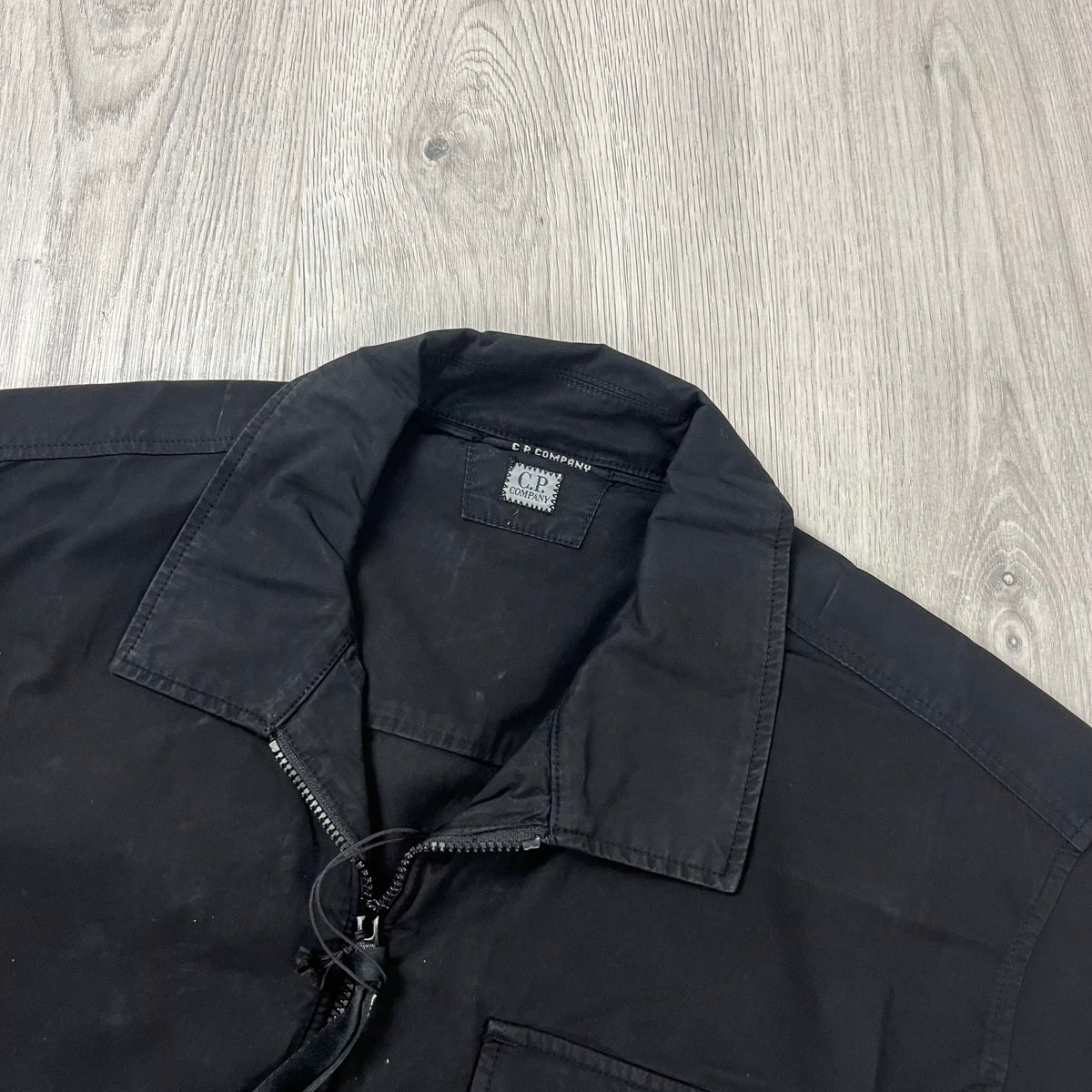 CP Company Zip Overshirt - Black Castmark