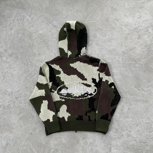 CORTEIZ Alcatraz Heavy Knit Zip Hoodie - Camo