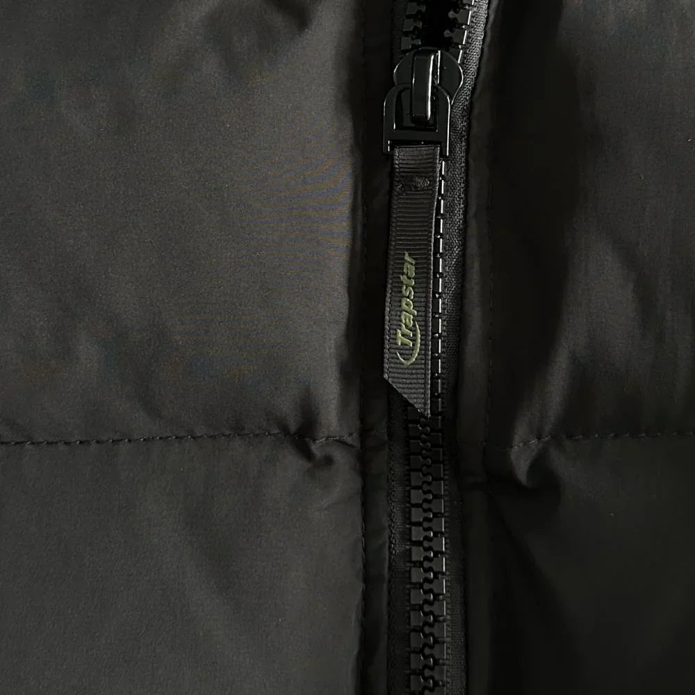 Trapstar Hyperdrive Detachable Hooded Puffer Jacket - Black/Lime
