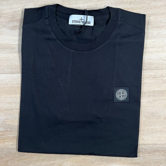 Stone Island Patch Logo T-Shirt in Black Castmark