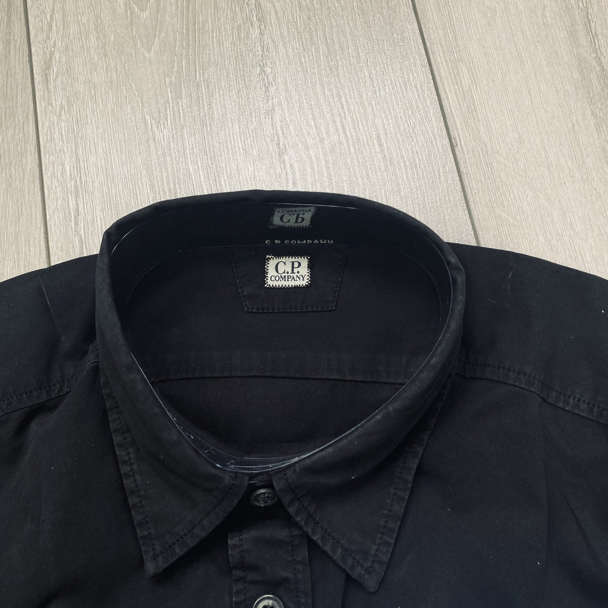 CP Company Button Overshirt - Black Castmark