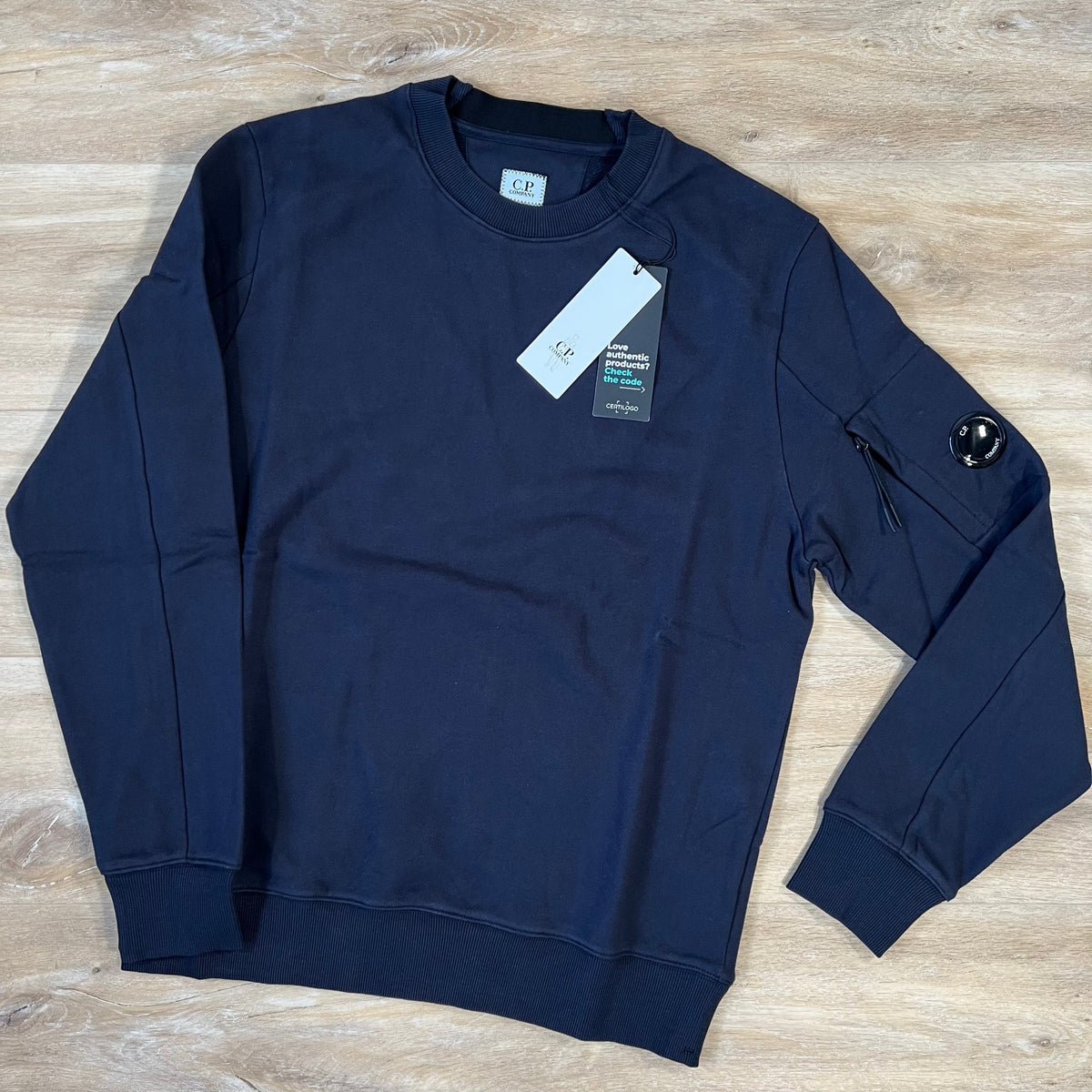 CP Company Diagonal Raised Lens Sweatshirt in Navy Castmark