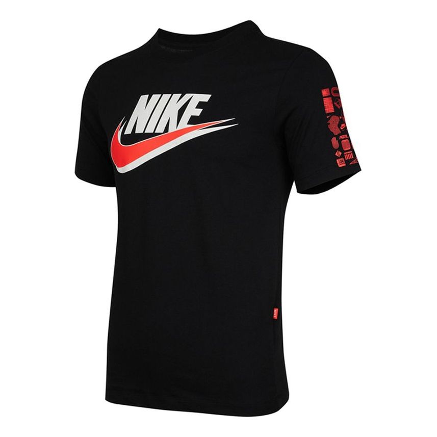 Men's Nike Casual Sports Round Neck Loose Short Sleeve Black T-Shirt DM6962-010
