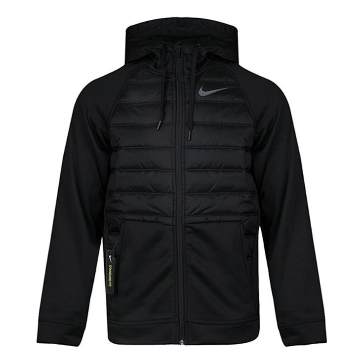 Nike Stay Warm Solid Color Sports Training Hooded Padded Jacket Black BV6299-010