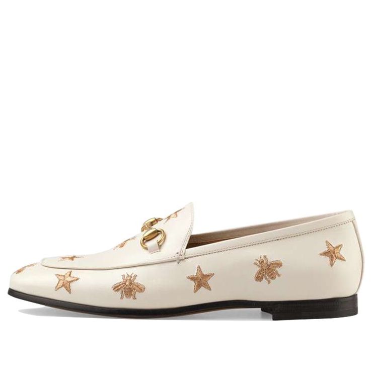 (WMNS) Gucci Jordaan Embroidered Leather White 505281-D3V00-9022