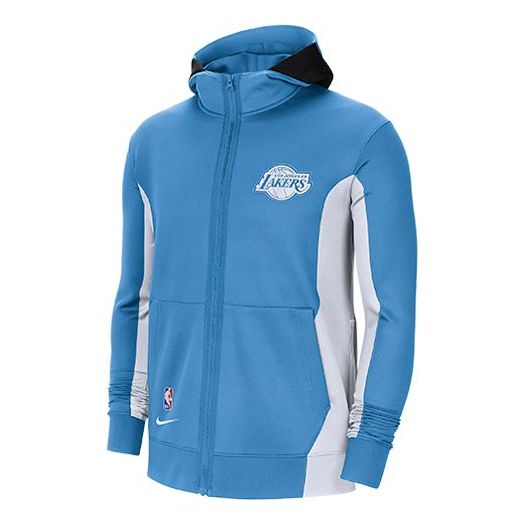 Nike NBA Therma Flex Los Angeles Lakers Sports Quick Dry Contrasting Colors Printing Zipper Blue CN7907-462