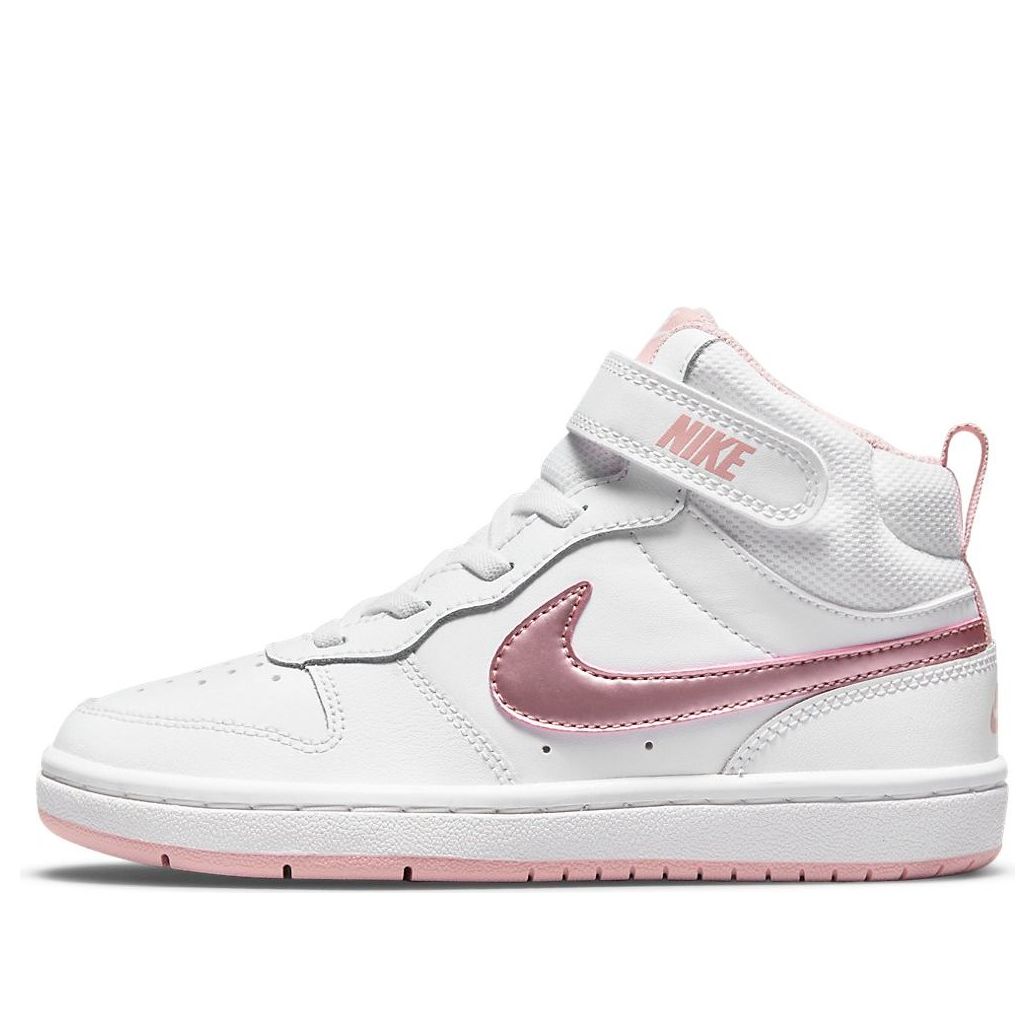 (PS) Nike Court Borough Mid 2Velcro 'White Pink Glaze' CD7783-105
