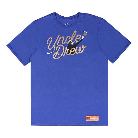 Nike Ki Tee Uncle Drew Kyrie Irving Large Black Basketball Blue BQ6203-495