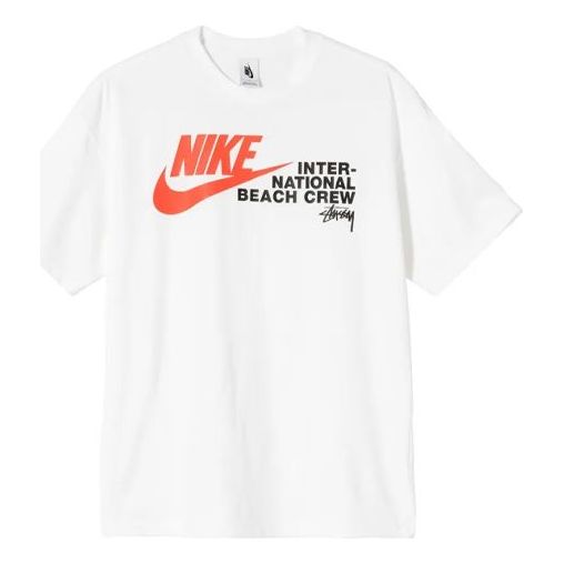 Stussy x Nike Crossover Alphabet Logo Sports Short Sleeve US Edition Unisex White DD3070-121