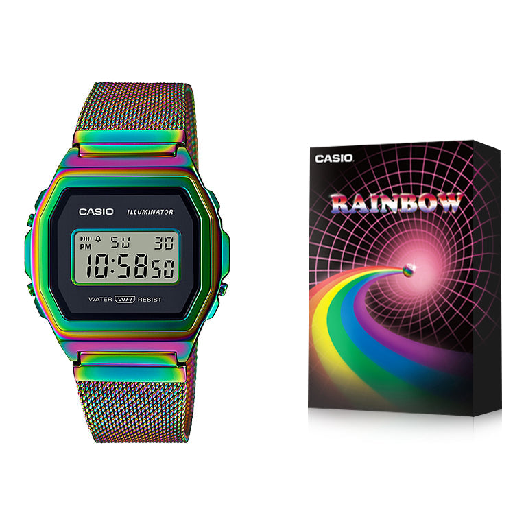 CASIO Vintage Premium Digital Watch 'Rainbow Special box ' A1000PRW-1PR