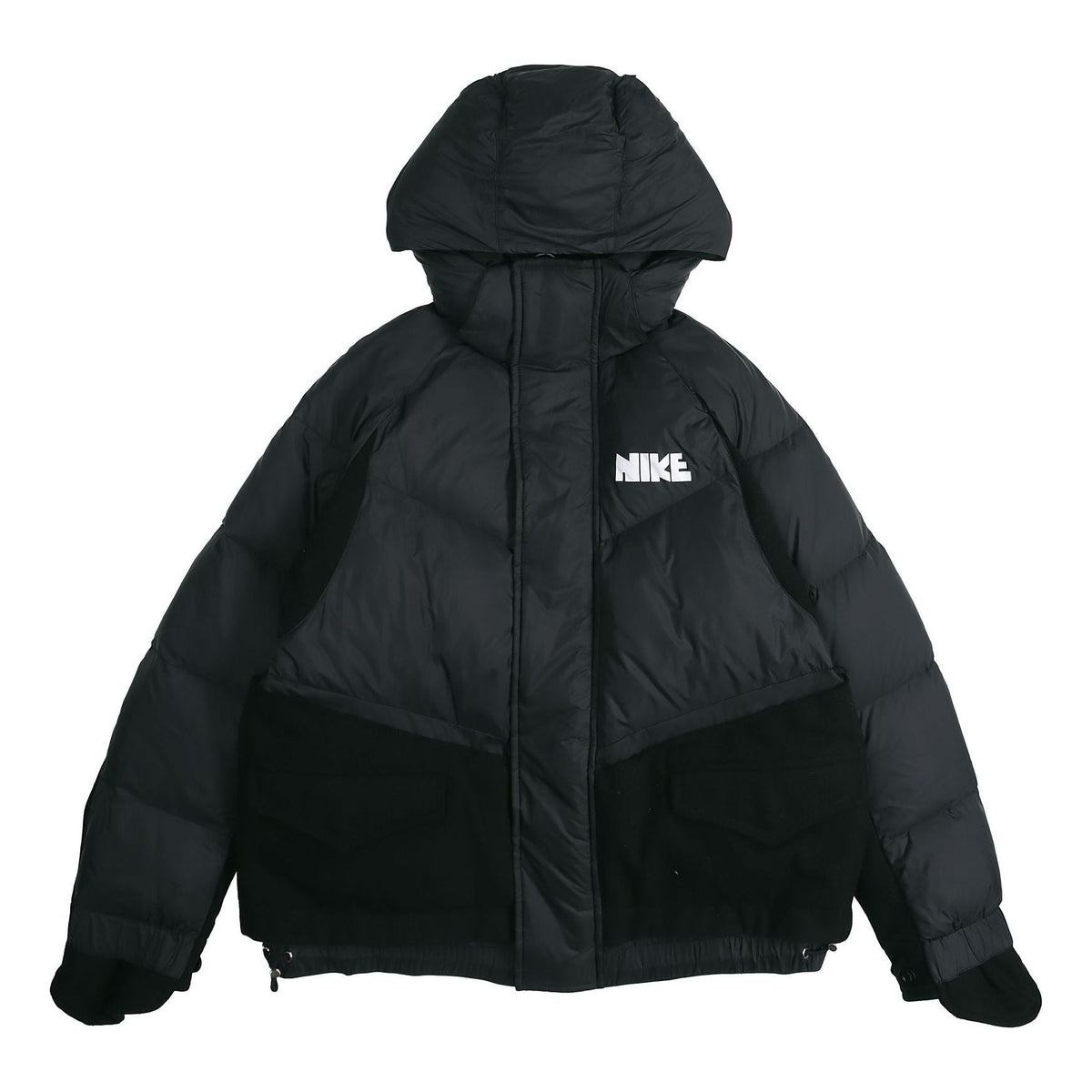 Nike x sacai Loose Splicing hooded Down Jacket 'Black' CT3269-010