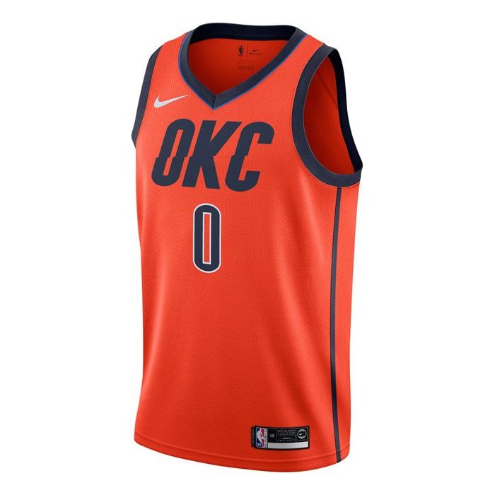 Nike Nba Earned Edition Sw Fans' Version Of Men's Orange Jersey BQ1171-891