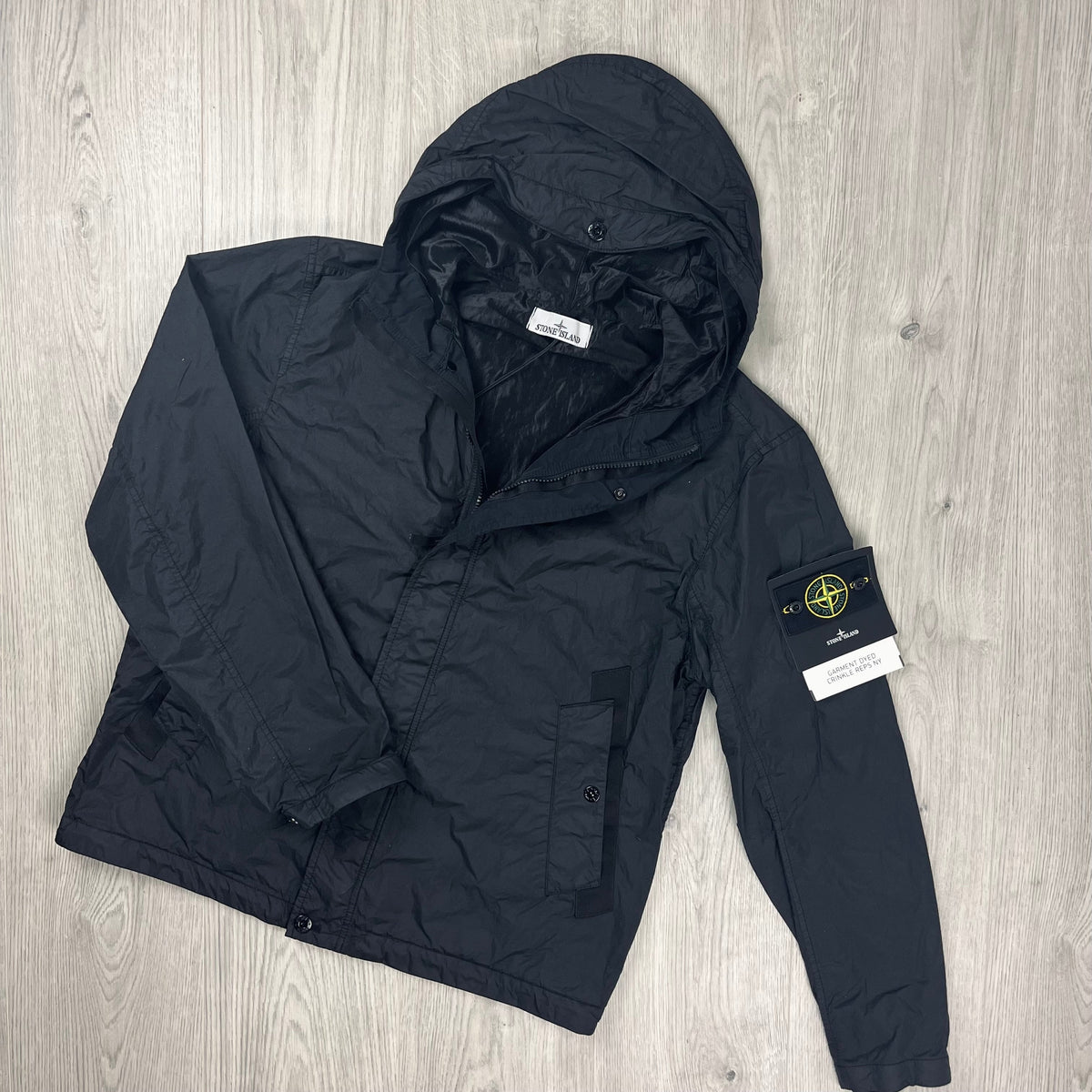 Stone Island Crinkle Reps NY Jacket - Black Castmark