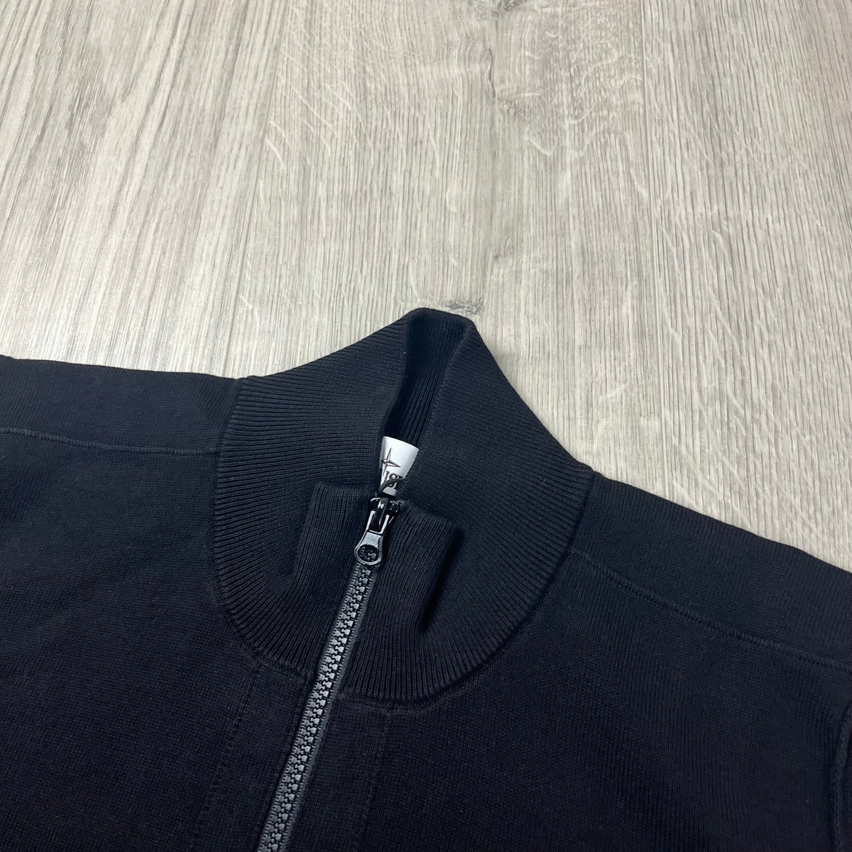 Stone Island Knit Half Zip Fleece - Black Castmark