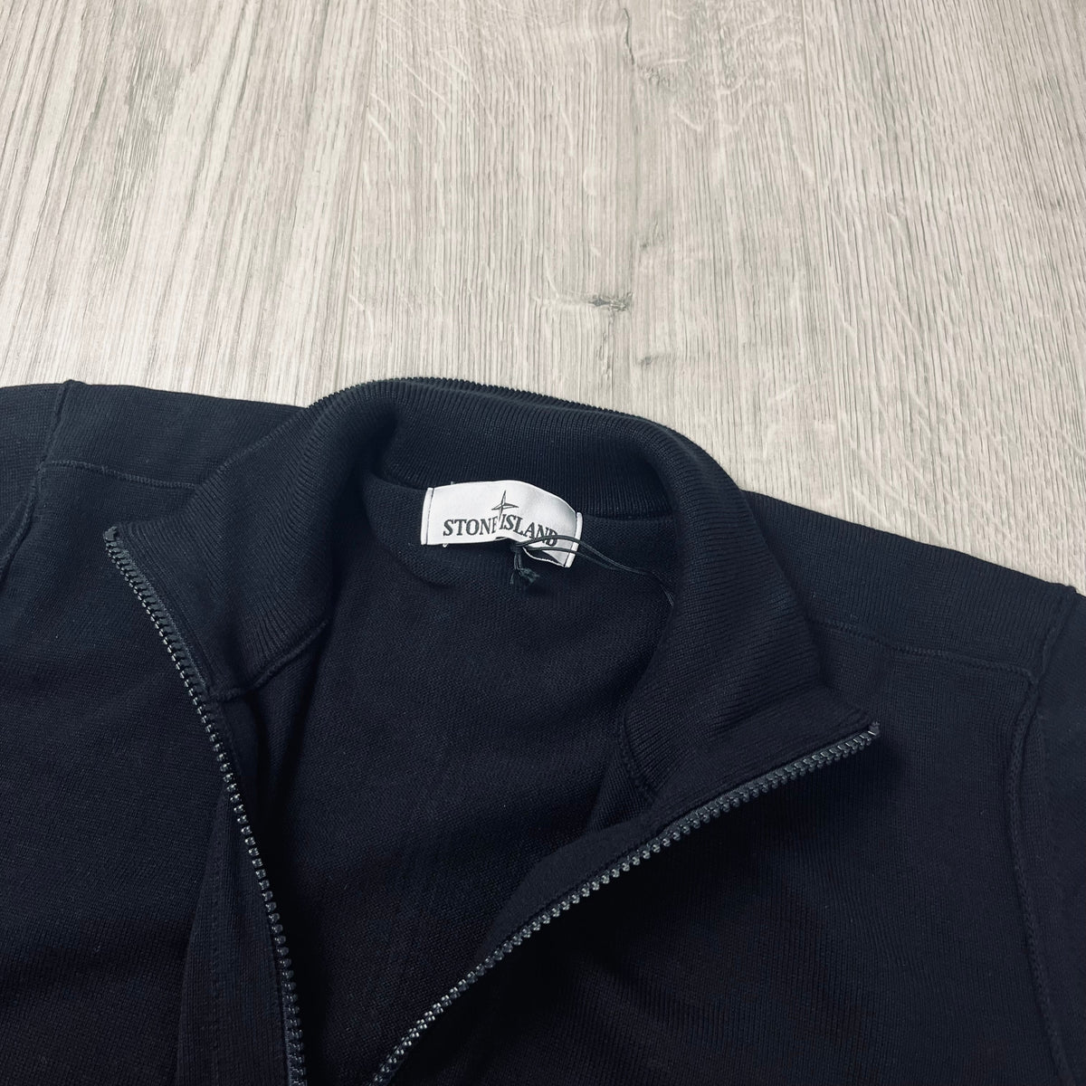 Stone Island Knit Half Zip Fleece - Black Castmark