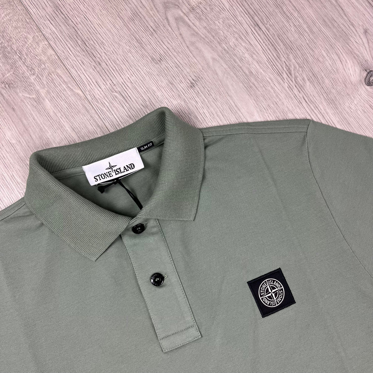Stone Island Patch Polo Shirt - Sage Castmark