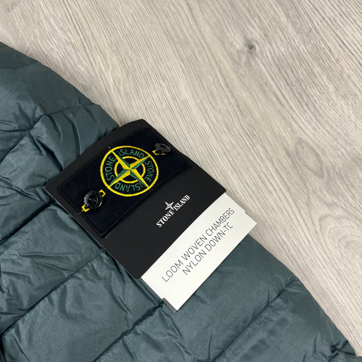 Stone Island Woven Down Jacket - Green Castmark