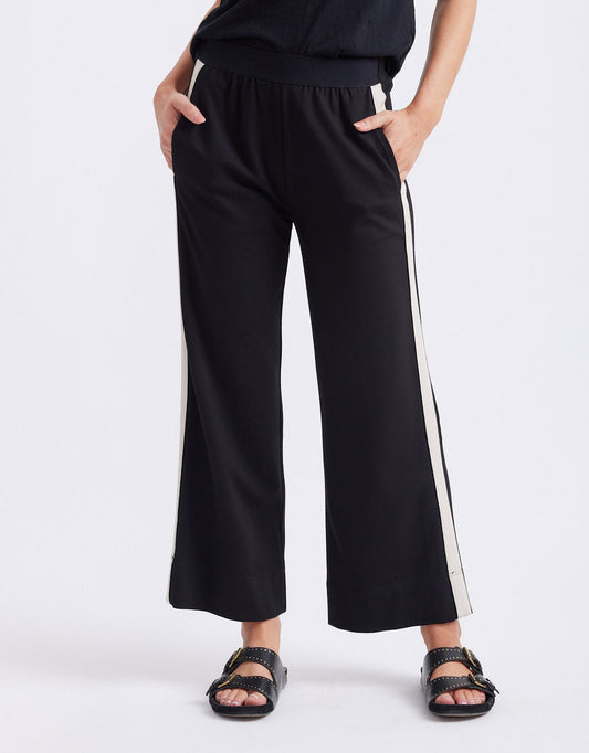 Timeless 7/8 Ponte Pant - Black/Beige Stripe