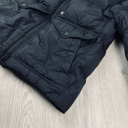 Stone Island Crinkle Reps Down Jacket - Black Castmark