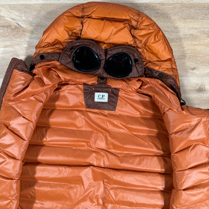 CP Company DD Shell Goggle Down Vest in Bombay Brown Castmark