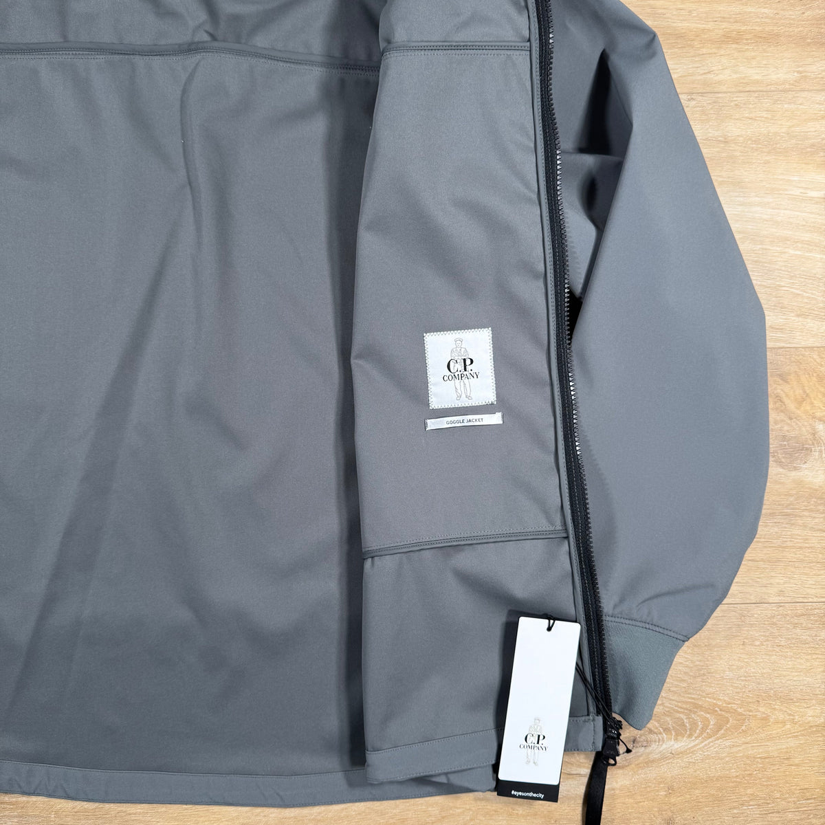 CP Company Shell-R Goggle Jacket in Smoked Pearl - Grey Castmark