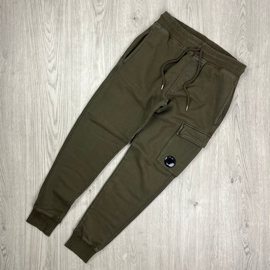 CP Company Raised Fleece Sweatpants - Ivy Green Castmark