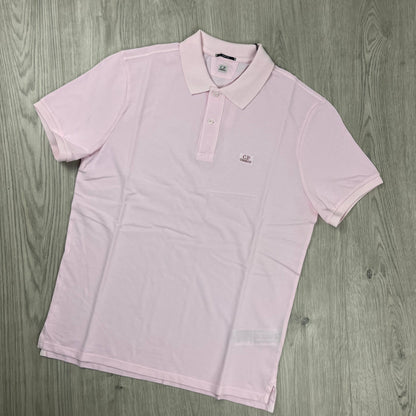 CP Company Piquet Polo Shirt - Pink Castmark