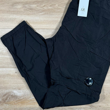 CP Company Chrome Nylon Cargo Pants in Black Castmark