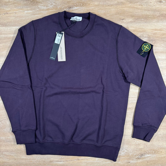 Stone Island Organic Cotton Fleece Sweatshirt in Dark Burgundy Castmark