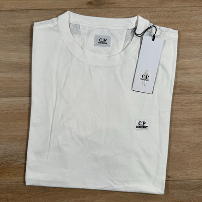 CP Company Logo Patch T-Shirt in Gauze White Castmark