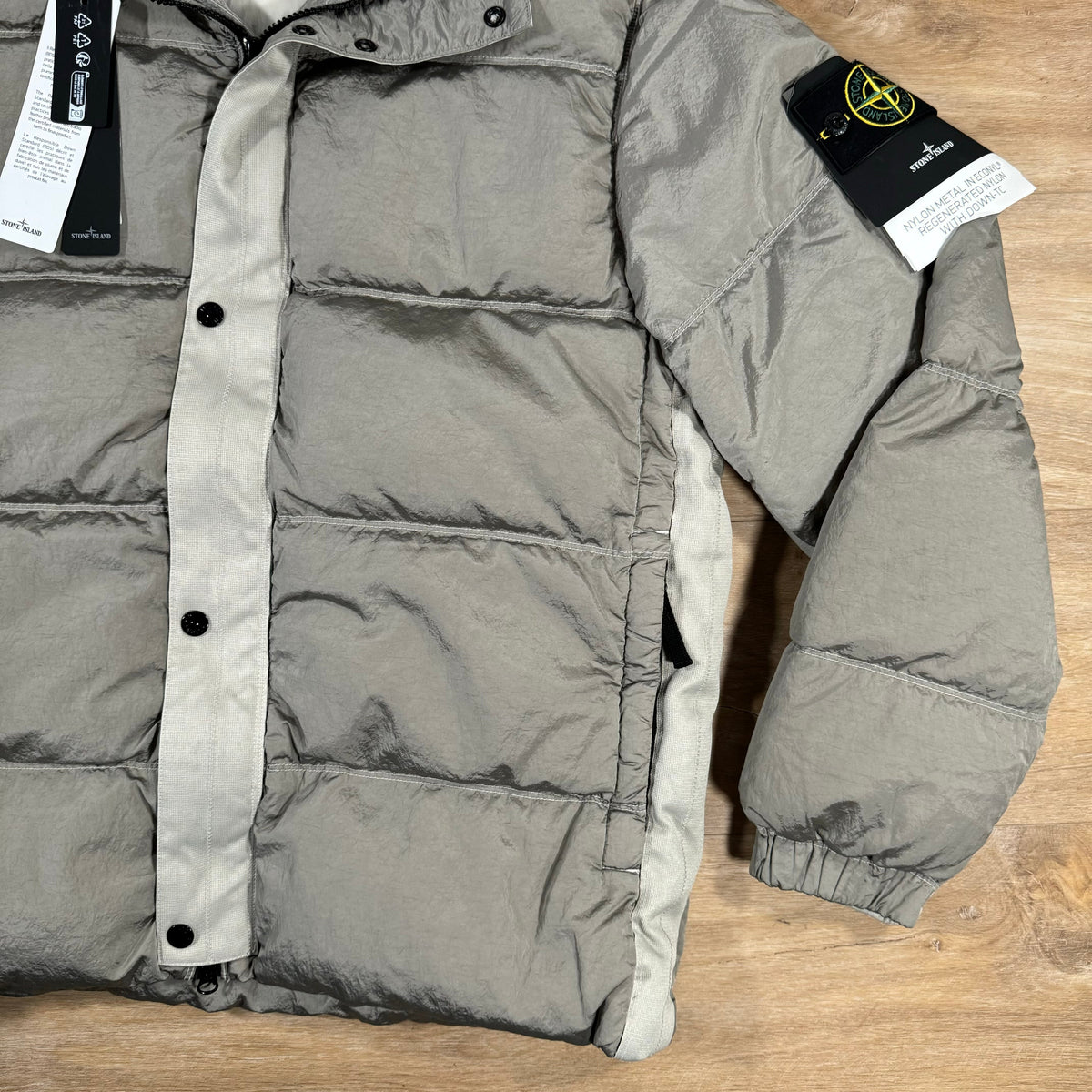 Stone Island Nylon Metal Down Jacket in Plaster Castmark