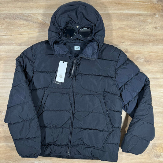 CP Company Chrome-R Goggle Down Jacket in Navy Castmark