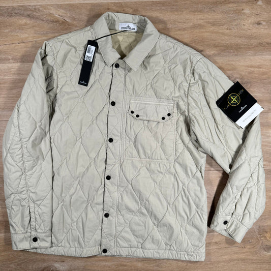 Stone Island 50 Fili Nylon Overshirt in Plaster Castmark
